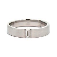 14K White Gold Diamond Satin Band