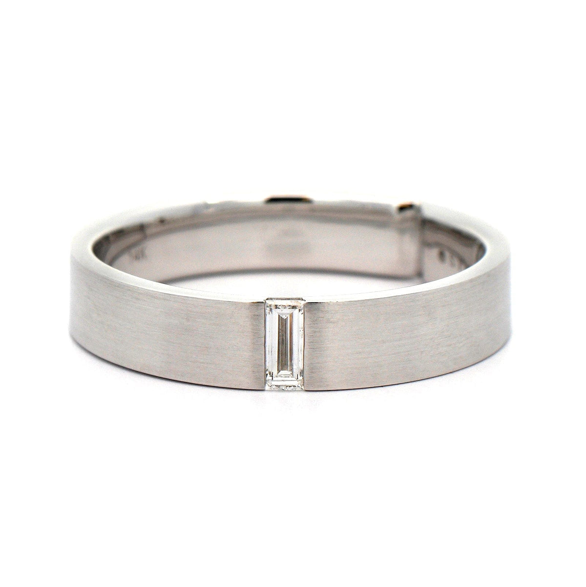 14K White Gold Diamond Satin Band