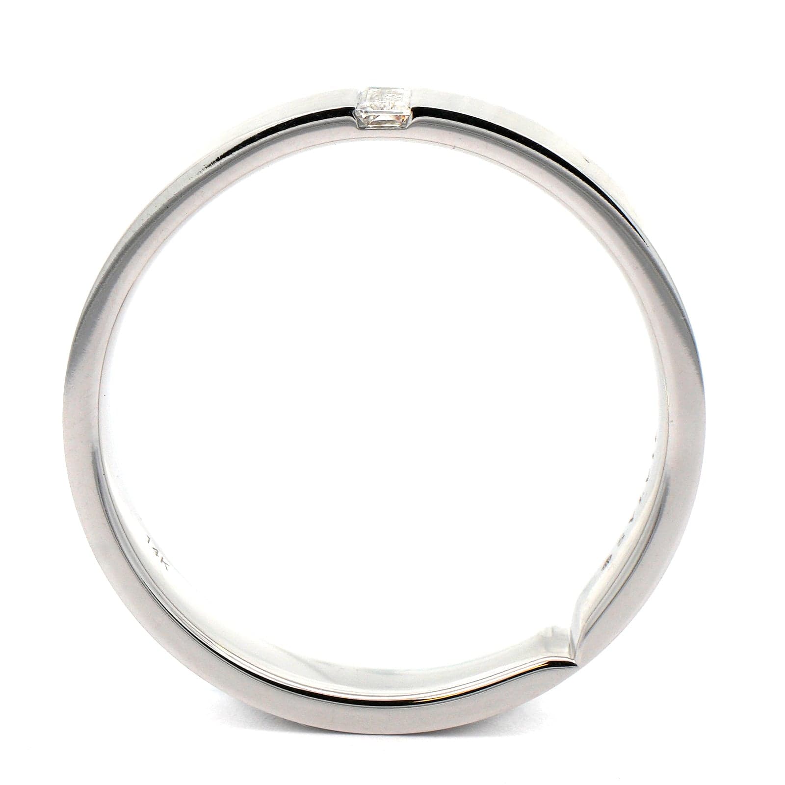 14K White Gold Diamond Satin Band