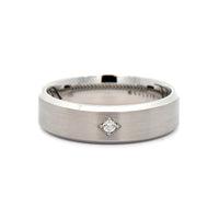 14K White Gold Diamond Satin Band