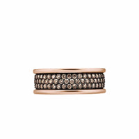 Streamline® Pavé Three Row Band Ring 18K Rose Gold with Cognac Diamonds, 8.5mm
