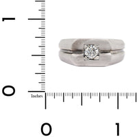 18K White Gold Diamond Signet Style Band