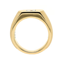 18K Yellow Gold Diamond Signet Style Band