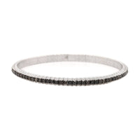 Zydo 18K White Gold Black Diamond Stretch Bracelet
