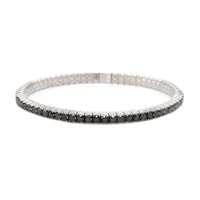 Zydo 18K White Gold Black Diamond Stretch Bracelet