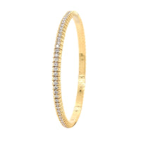 Zydo 18K Yellow Gold Single Row Diamond Stretch Bracelet