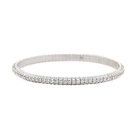 Zydo 18K White Gold Single Row Diamond Stretch Bracelet