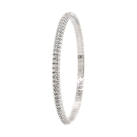 Zydo 18K White Gold Single Row Diamond Stretch Bracelet