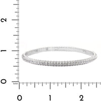 Zydo 18K White Gold Single Row Diamond Stretch Bracelet