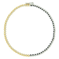 Luis Morais 14K Two-Tone Gold Black and White Diamond Tennis Bracelet