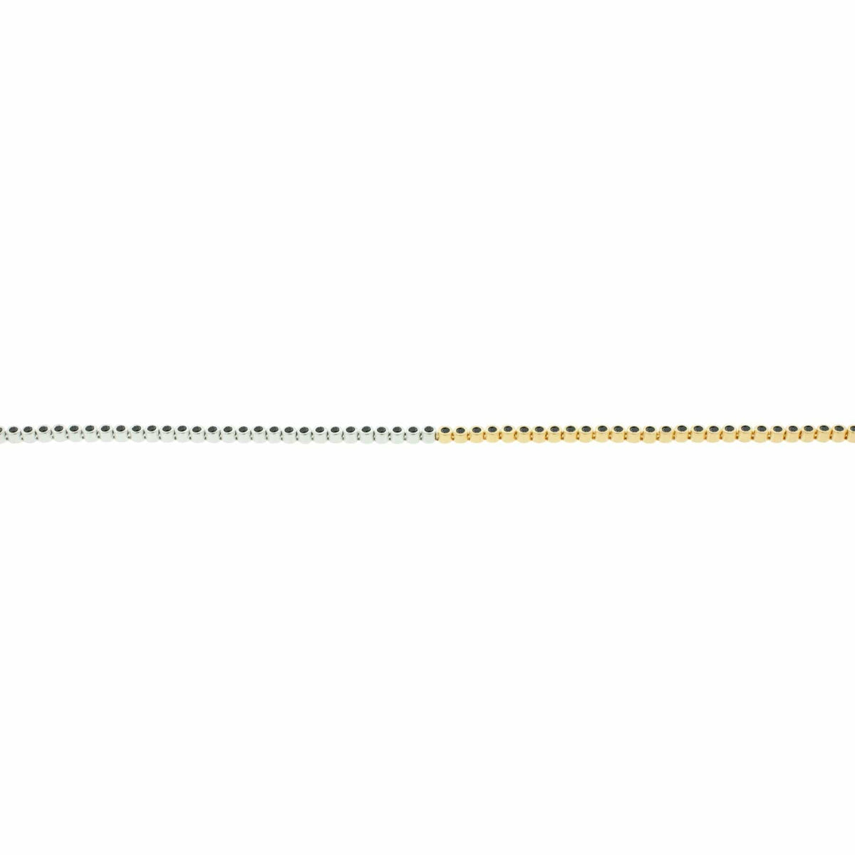 Luis Morais 14K Two-Tone Gold Black and White Diamond Tennis Bracelet