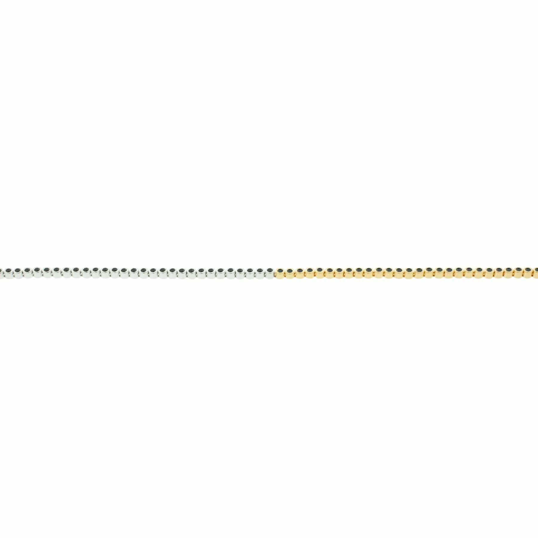 Luis Morais 14K Two-Tone Gold Black and White Diamond Tennis Bracelet