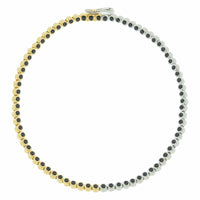 Luis Morais 14K Two-Tone Gold Black Diamond Tennis Bracelet