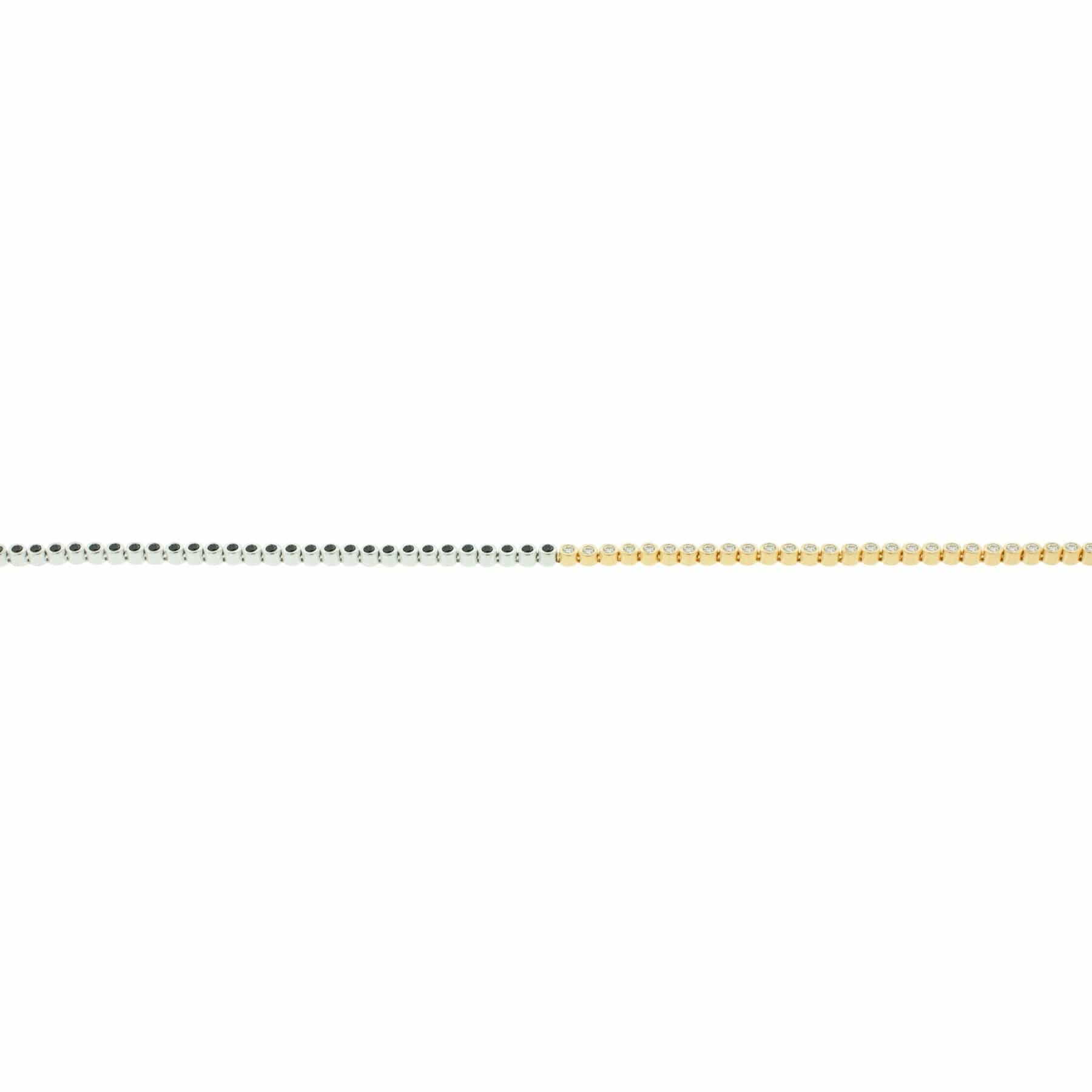 Luis Morais 14K Two-Tone Gold Black Diamond Tennis Bracelet