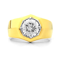18K Yellow Gold Octagonal Diamond Ring