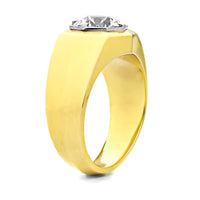 18K Yellow Gold Octagonal Diamond Ring