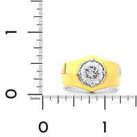 18K Yellow Gold Octagonal Diamond Ring