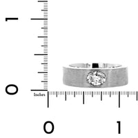 Platinum Oval Cut Diamond Wide Ring