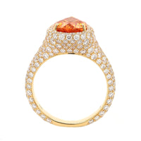 Eclat Jewels 18K Yellow Gold Diamond and Pear Shaped Garnet Ring