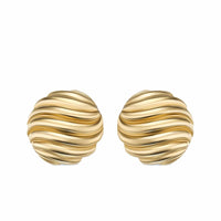 Sculpted Cable Stud Earrings 18K Yellow Gold, 14mm