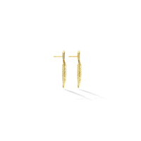 CADAR 18K Yellow Gold Small Feather Drop Earrings