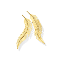Cadar 18K Yellow Gold Large Feather Drop Earrings