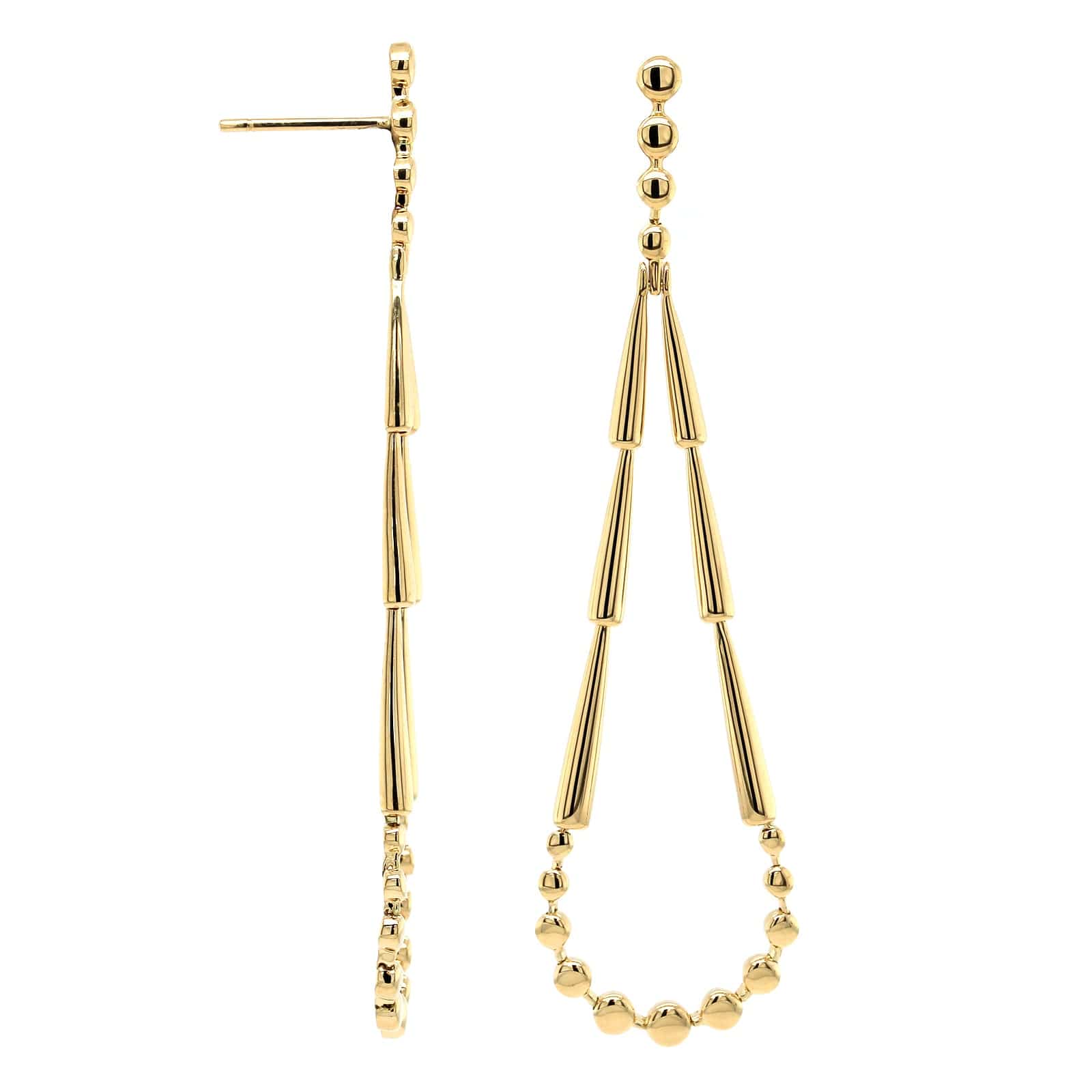Etho Maria 18K Yellow Gold Teardrop and Bead Drop Earrings