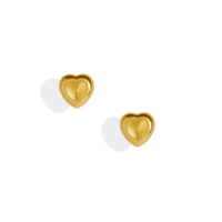 Christina Alexiou 18K Yellow Gold Puffy Heart Stud Earrings