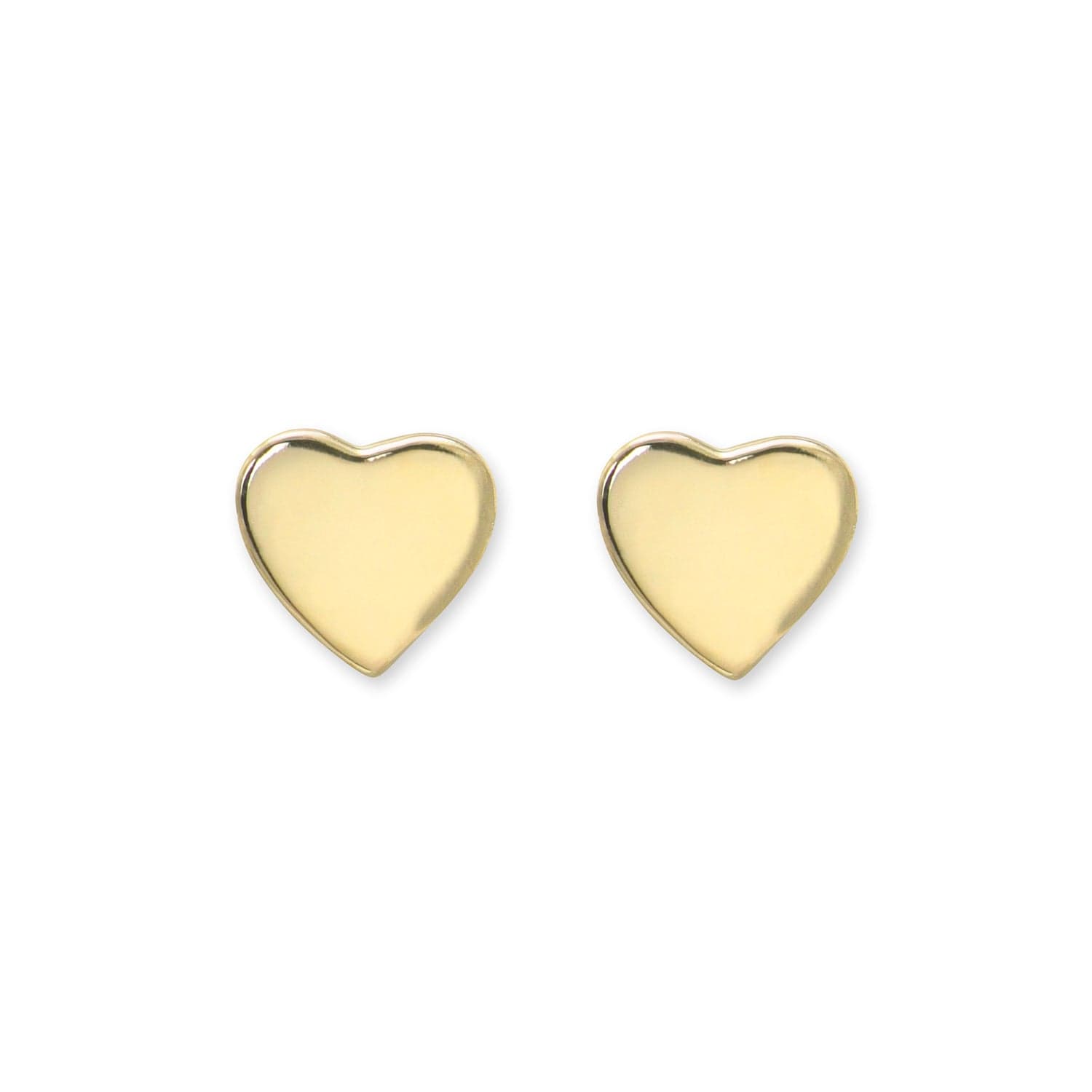 14K Yellow Gold Heart Stud Earrings