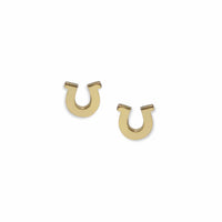 Anzie 14K Yellow Gold Horseshoe Stud Earrings