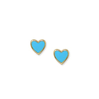 Anzie 14K Yellow Gold Turquoise Enamel Stud Earrings