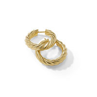 Sculpted Cable Hoop Earrings in 18K Yellow Gold