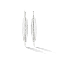 Cadar 18K White Gold Feather Drop Earrings