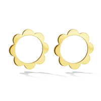 CADAR 18K Yellow Gold Open Circle Triplet Stud Earrings