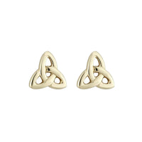 14K Yellow Gold Tiny Trinity Knot Studs