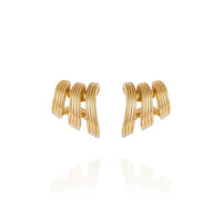 Fernando Jorge 18K Yellow Gold Stream Lines Triple Hoop Earrings