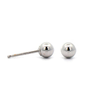 18K White Gold Ball Stud Earrings