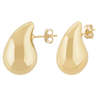 14K Yellow Gold Small Tear Drop Stud Earrings
