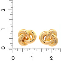 18K Yellow Gold Large Love Knot Stud Earrings
