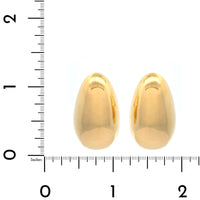 18K Yellow Gold Tapered Dome Huggie Earrings