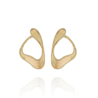 Fernando Jorge 18K Yellow Gold Stream Line Open Hoop Earrings