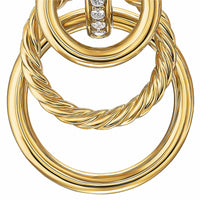DY Mercer® Triple Ring Drop Earrings 18K Yellow Gold with Diamonds, 35.6mm