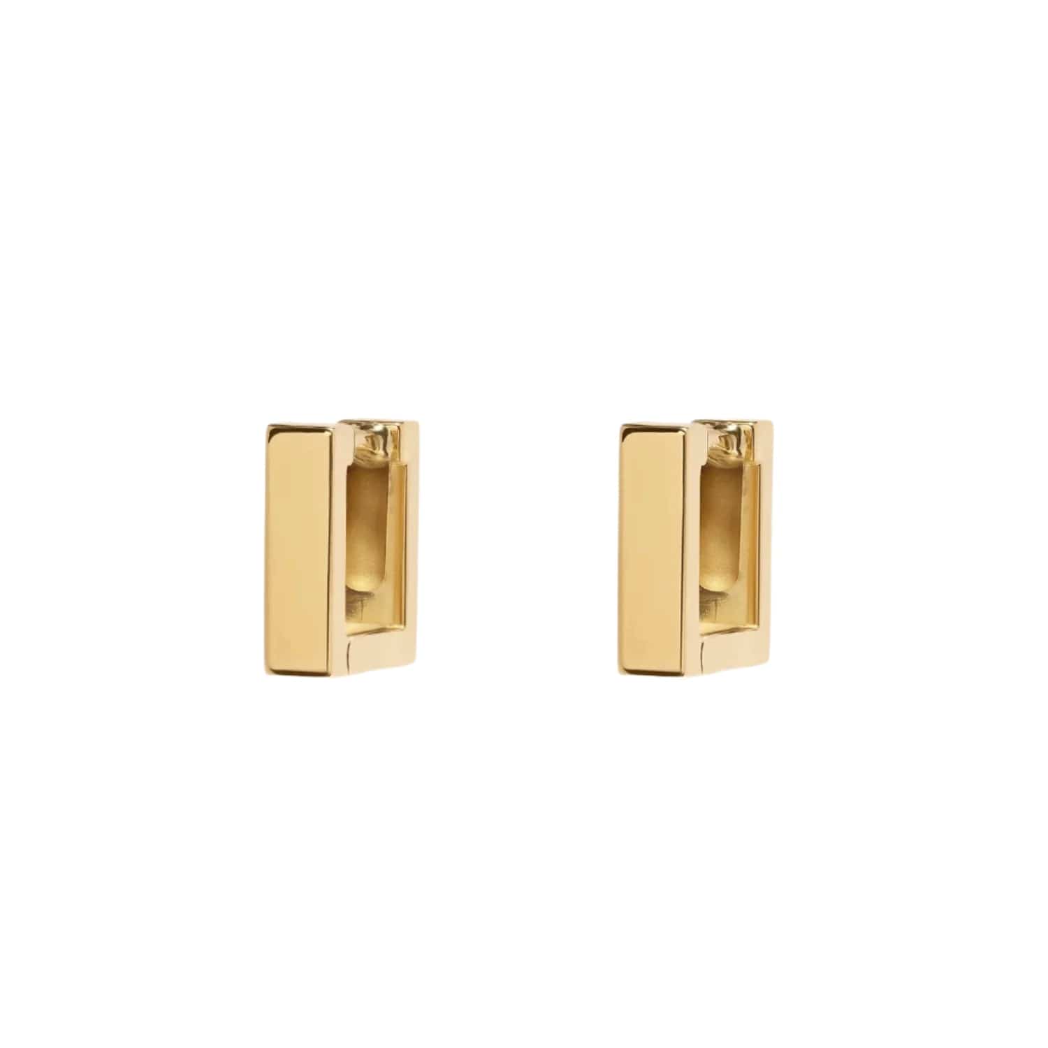 Azlee 18K Yellow Gold Mosaic Bare Hoop Earrings