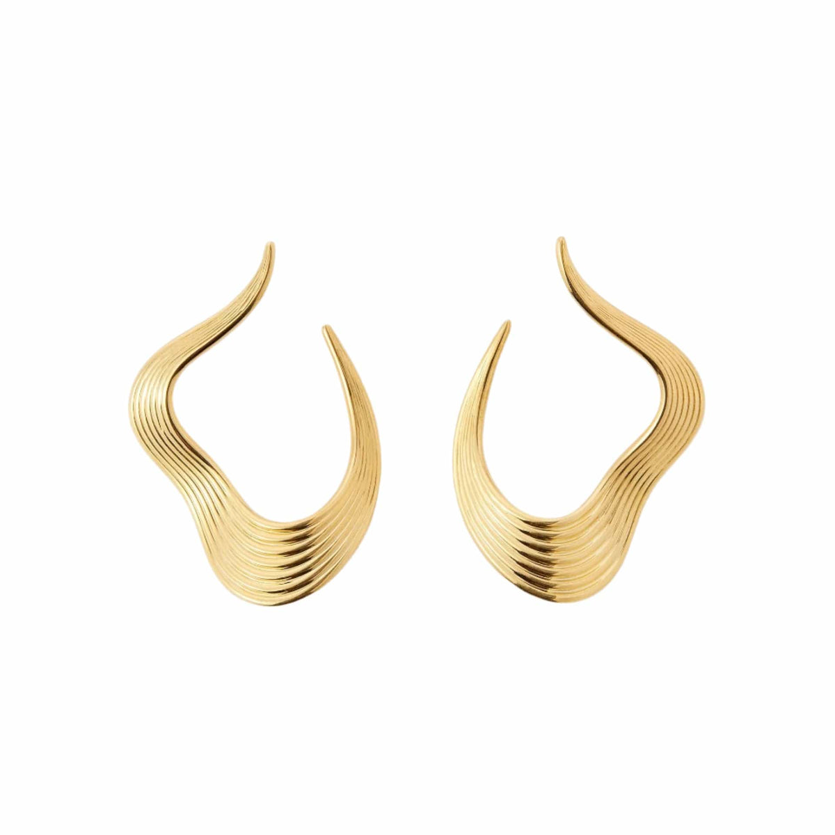 Fernando Jorge 18K Yellow Gold Open Streamline Earrings