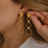 CADAR 18K Yellow Gold Long Python Drop Earrings