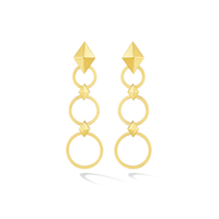 CADAR 18K Yellow Gold Long Python Drop Earrings
