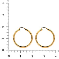 14K Yellow Gold Flat Hoop Earrings