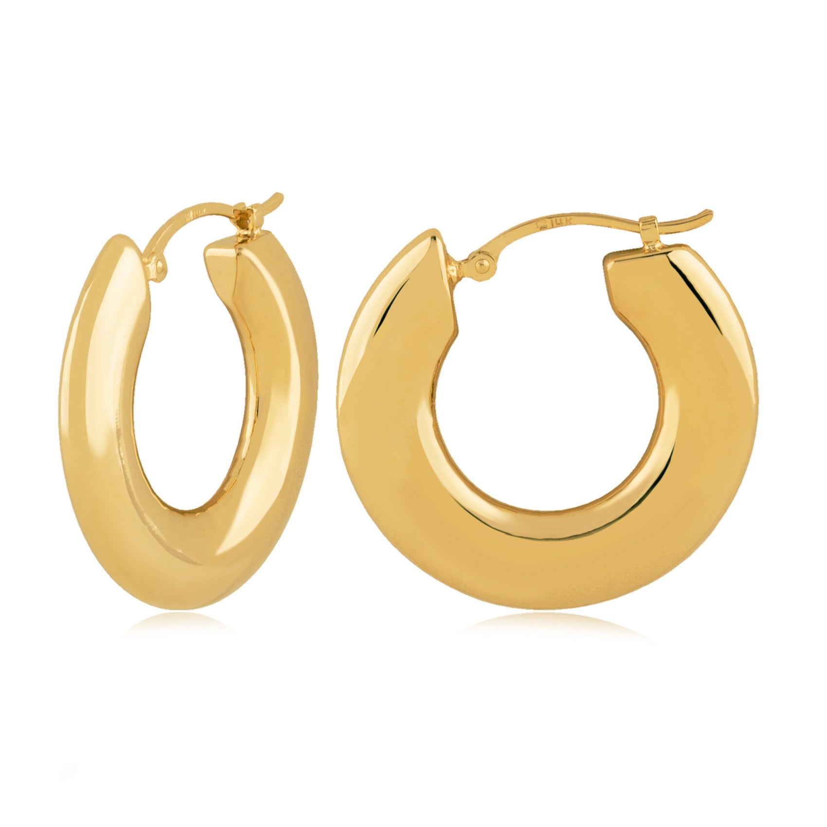 14K Yellow Gold Bold Hoop Earrings