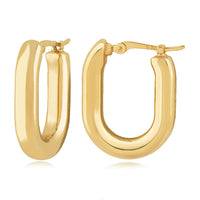 14K Yellow Gold U Hoop Earrings