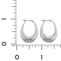 14K White Gold Medium Oval Hoop Earrings